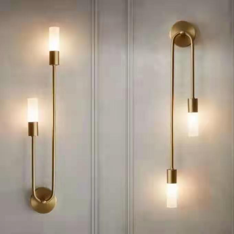 Meza Design Gebogen LED Wandlampen Goud Acryl Metaal Slaapkamer
