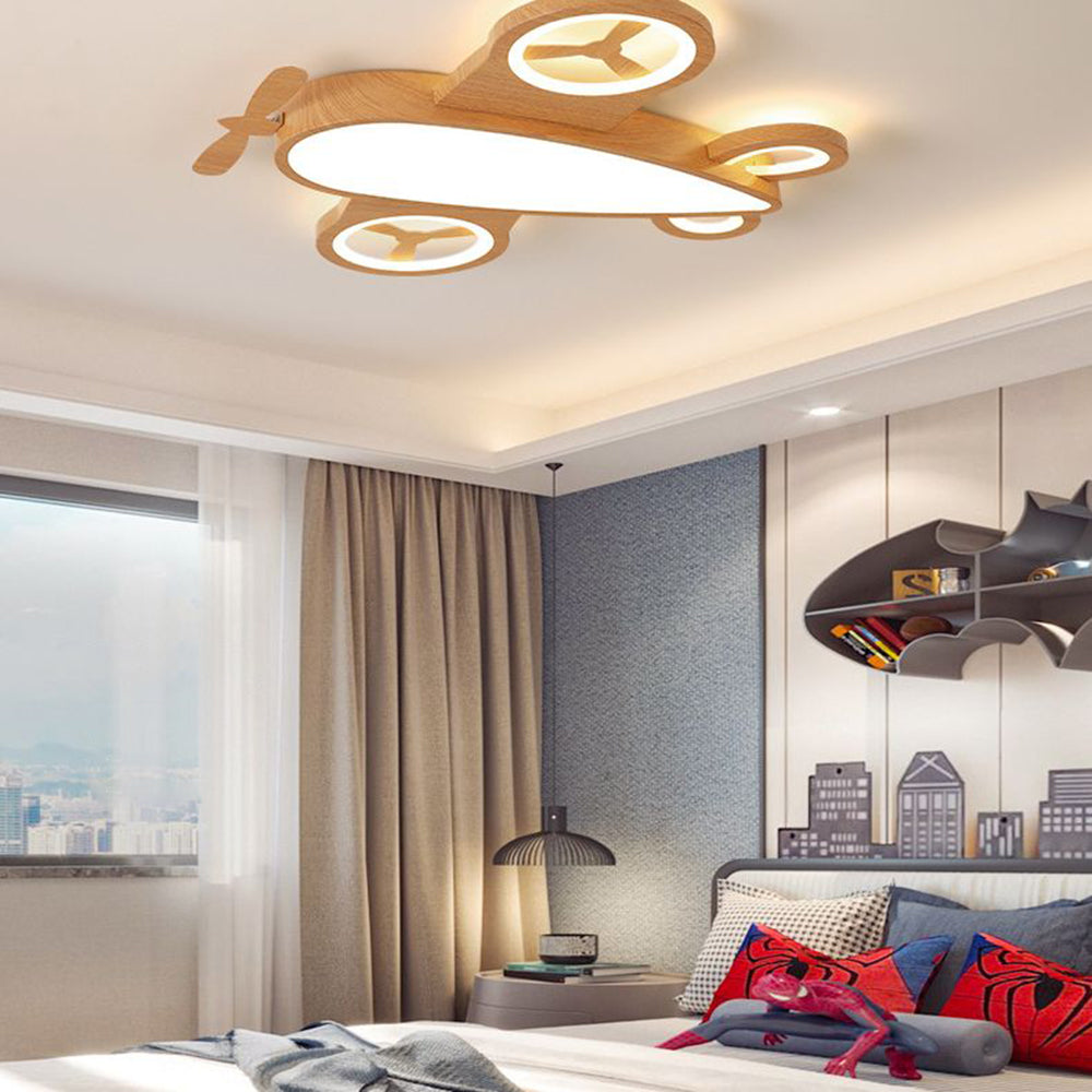 Minori Design Kleine LED Plafondlamp Zwart Hout Metaal Woonkamer
