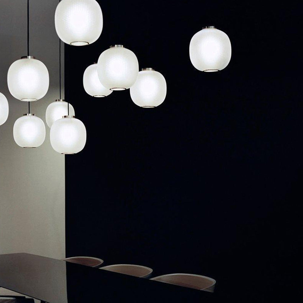 Hailie Ronde LED Hanglampen Grijs Metaal Glas Eetkamer Woonkamer