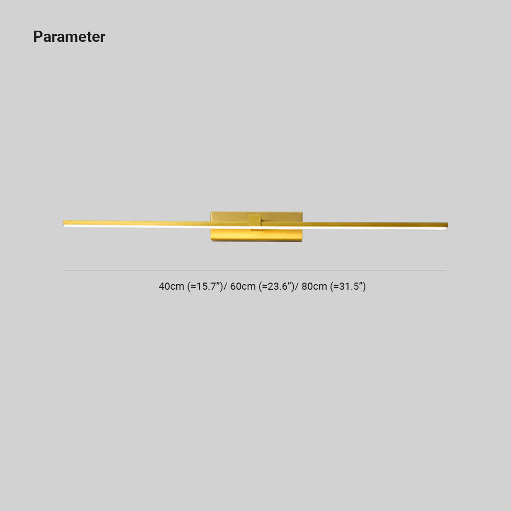 Leigh Moderne Linear Wandlamp Goud Metaal Badkamer Slaapkamer