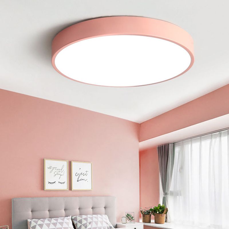 Morandi  Moderne Ronde LED Plafondlamp Roze Grijs Metaal Woonkamer