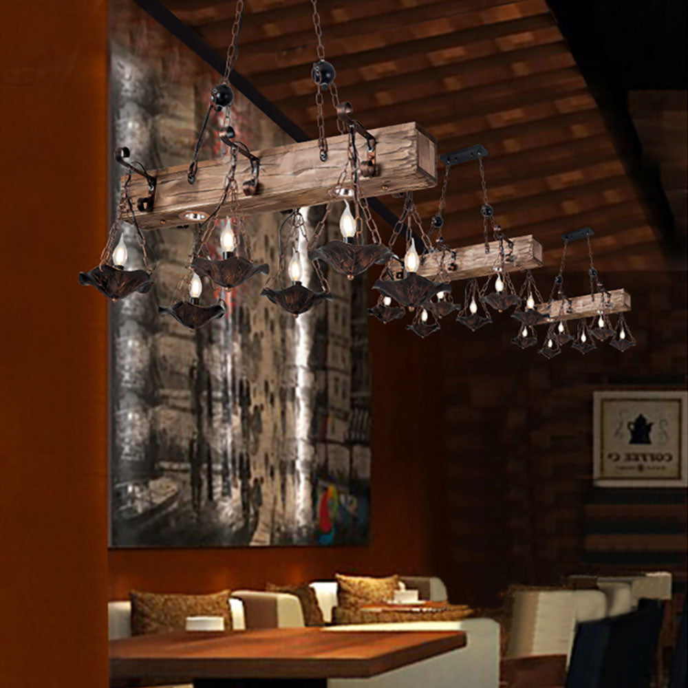 Brio Industrial Metal/Wood Pendant Light, Bronze