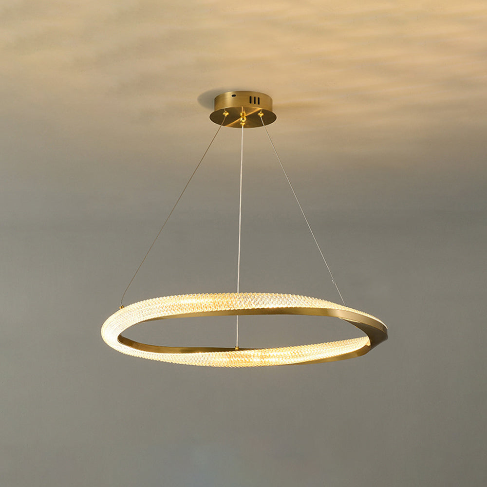 Alonza Minimalist  Ring Spiral Shape Metal Pendant Light,Gold