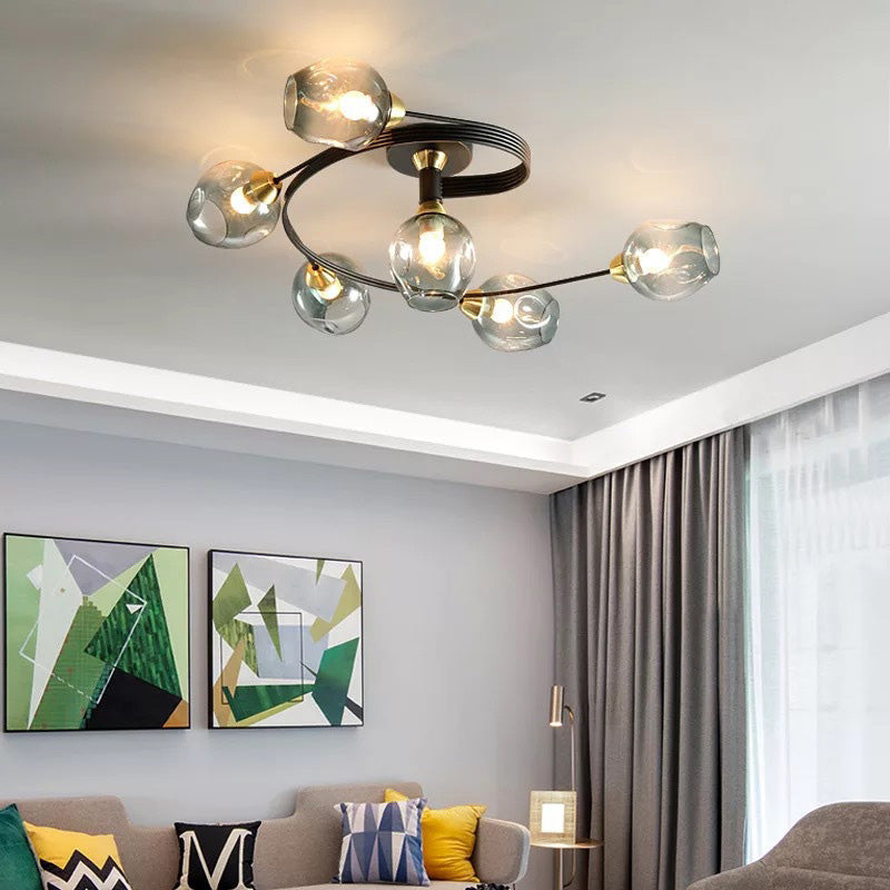 Valentina Moderne Mooi LED  Plafondlampen Stijlvol Zwart Metaal/Glas Slaapkamer