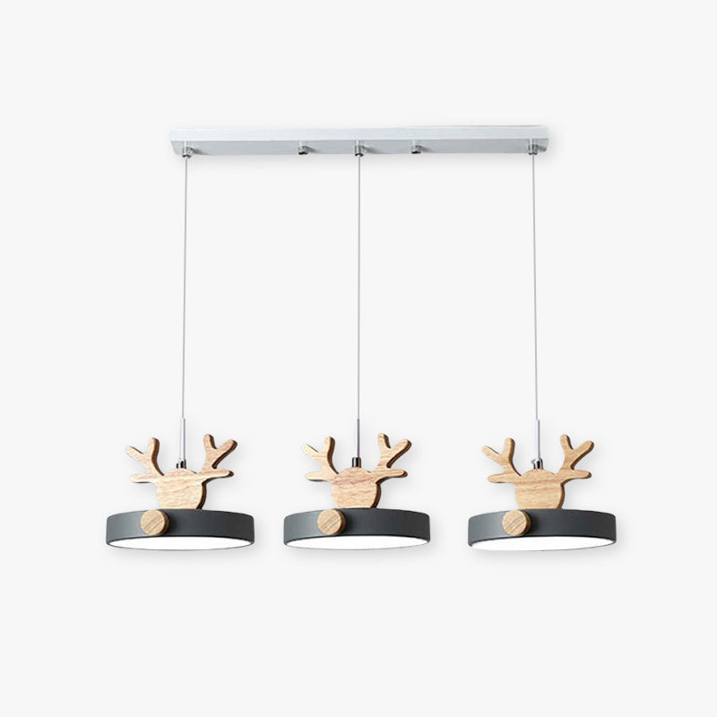 Morandi Modern Deer Antler LED Kroonluchter Hout Slaapkamer Woonkamer Eetkamer