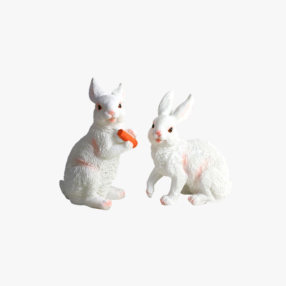 Elio Cute Rabbit Resin Outdoor Floor Lamp, White&Pink