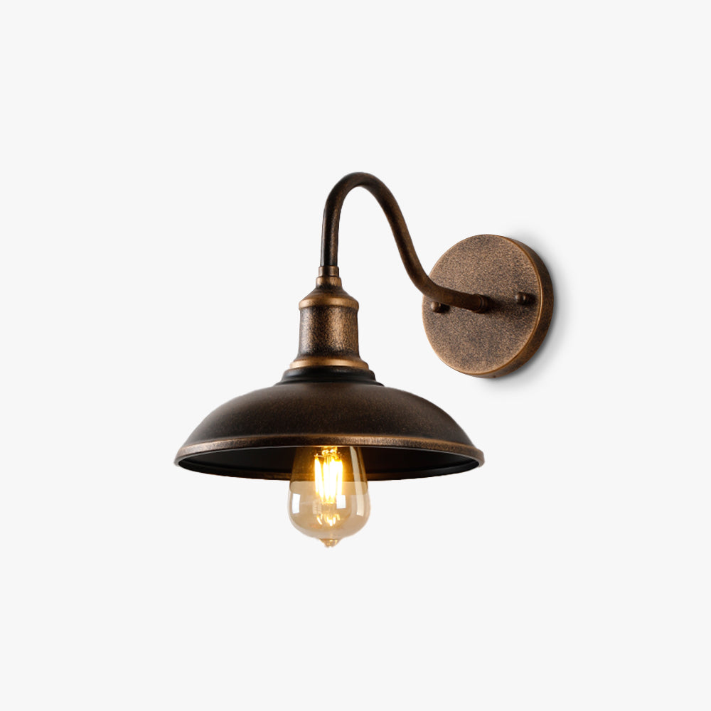 Valerio Rustieke Komvormige mMetalen Wandlamp, Antiek Messing