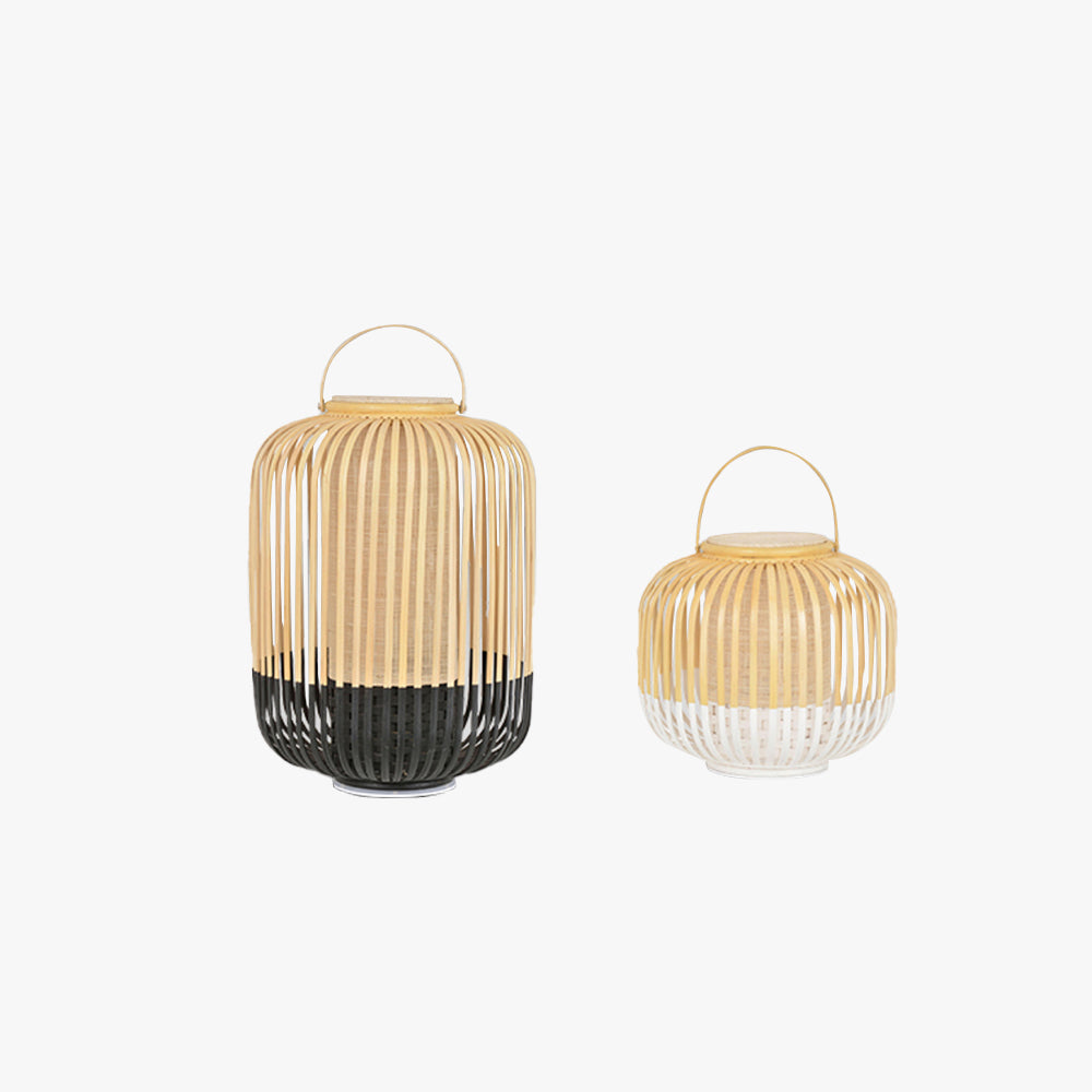 Muto Moderne Design LED Buitenlamp Zwart Bamboe/Acryl Buiten