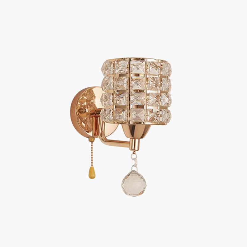 Kristy Moderne Cilinder LED Wandlamp Metaal/Crystal Goud/Chroom Slaap/Woon/Badkamer