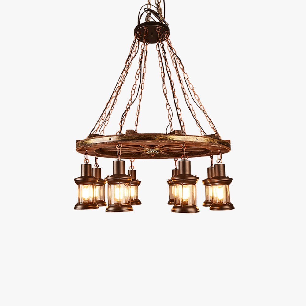 Brio Vintage Walnoot Hanglamp, Metalen/Houten Woonk/Eetk/ Slaapkamer