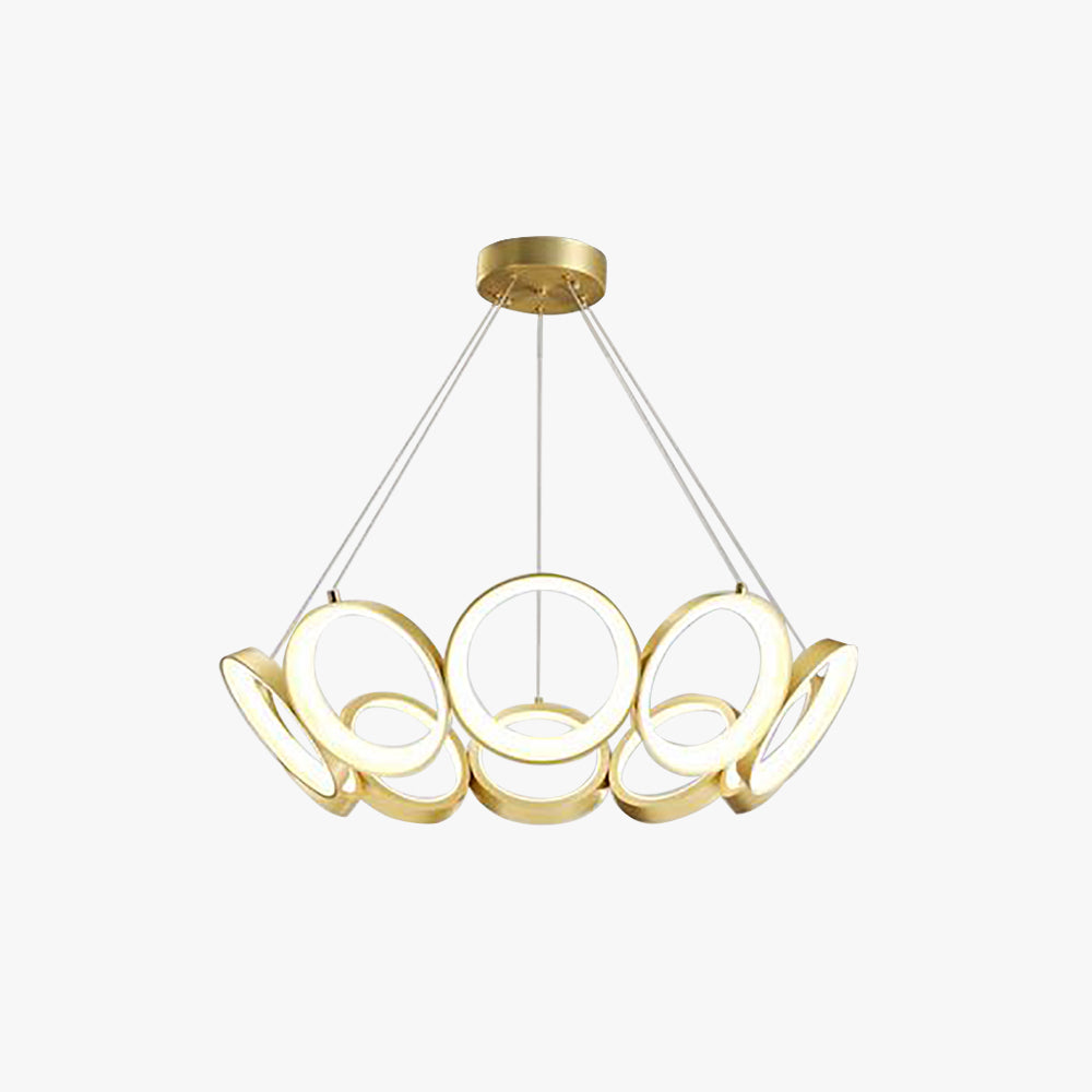 Alonza Luxury Ring Metal Pendant Light, Gold