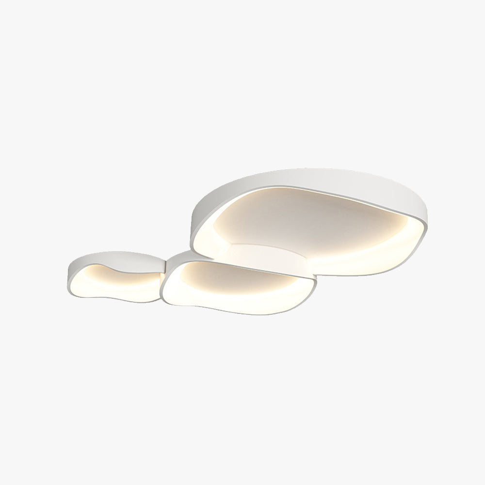Alonza Modern Wave Flush Mount Ceiling Light, Living Room, White