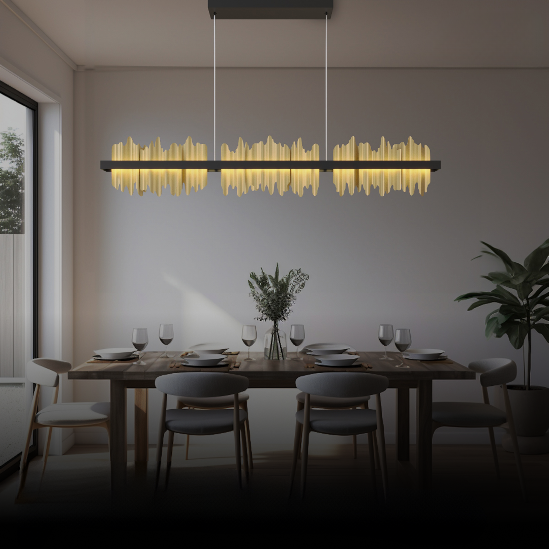 Marilyn Industrial LED Kroonluchters Gouden Zwart Glas Metaal Slaapkamer