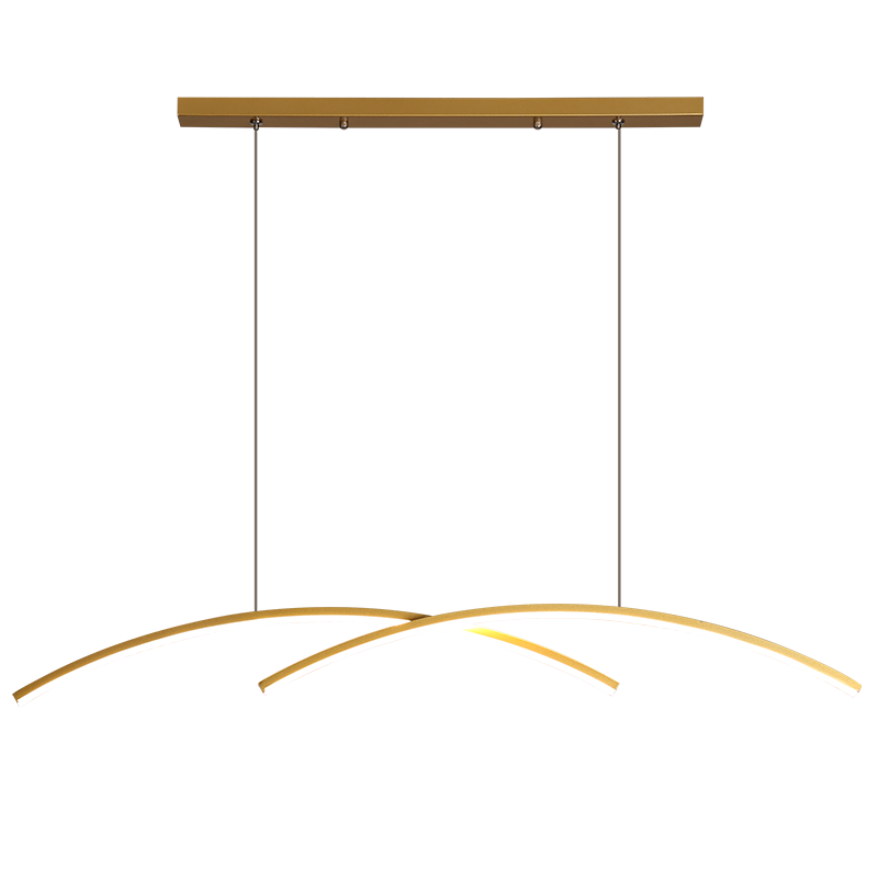 Louise Moderne Dubbel Curve Hanglampen Zwart Goud Metaal Eetkamer