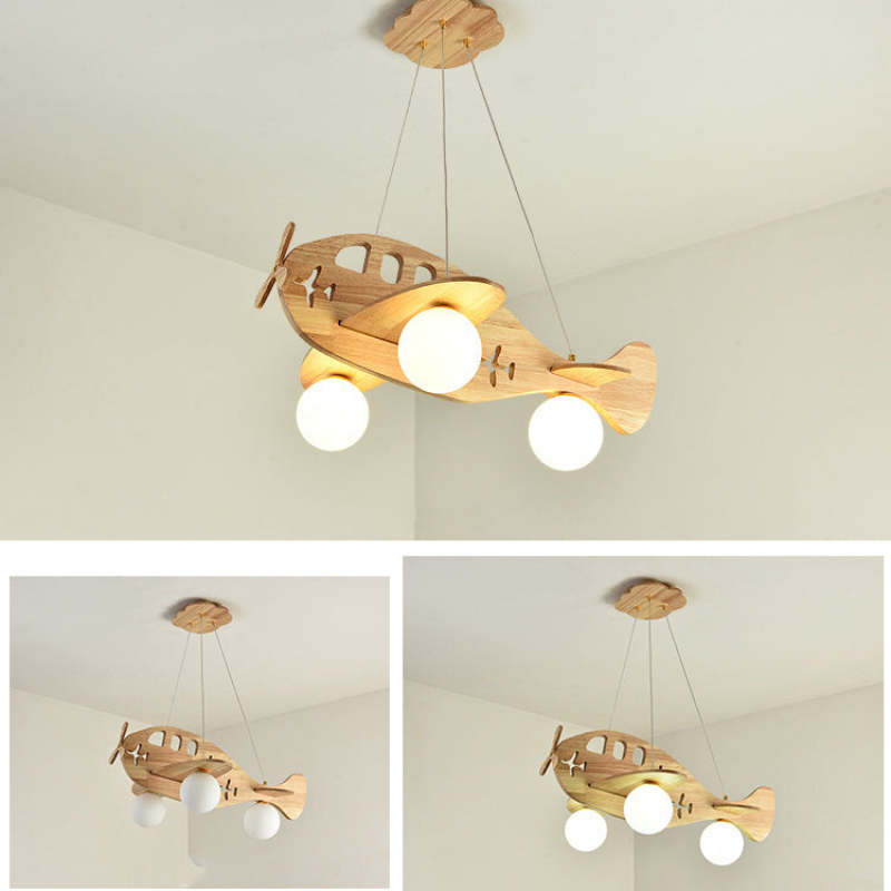 Minori Kleine LED Hanglampen Metaal Hout Slaapkamer Woonkamer
