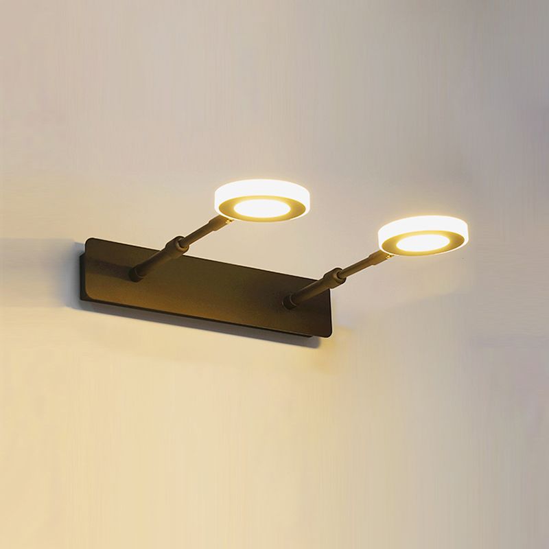 Leigh Moderne Ronde LED Wandlamp Metaal/Acryl Zwart Slaap/Woon/Badkamer