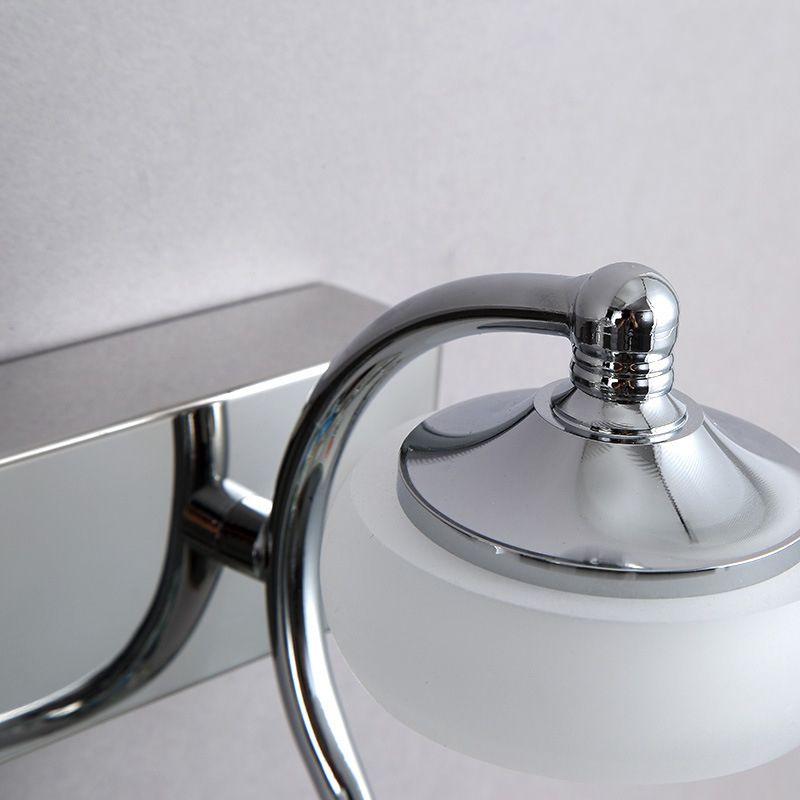 Leigh Moderne Bol LED Wandlamp Metaal/Glas Silver Slaap/Woon/Badkamer