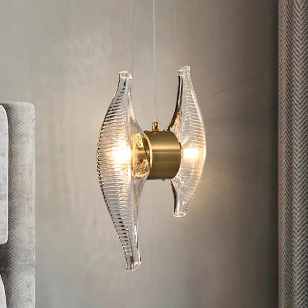 Kirsten Moderne Kleine Shell LED Hanglamp Goud Glas Metaal Slaapkamer