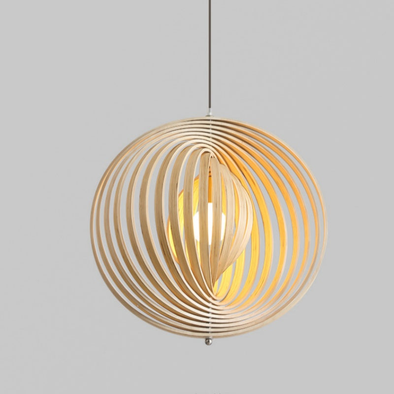 Muto Japanse LED Hanglampen Zwart/Goud Hout Slaapkamer/Bar