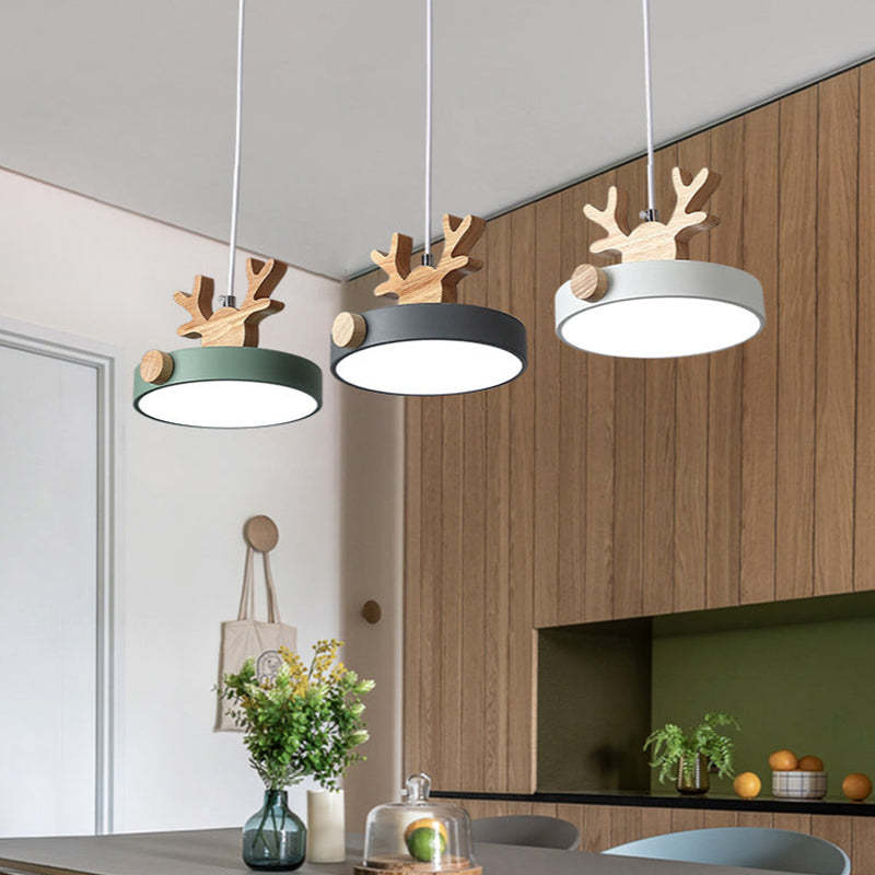 Morandi Modern Deer Antler LED Kroonluchter Hout Slaapkamer Woonkamer Eetkamer