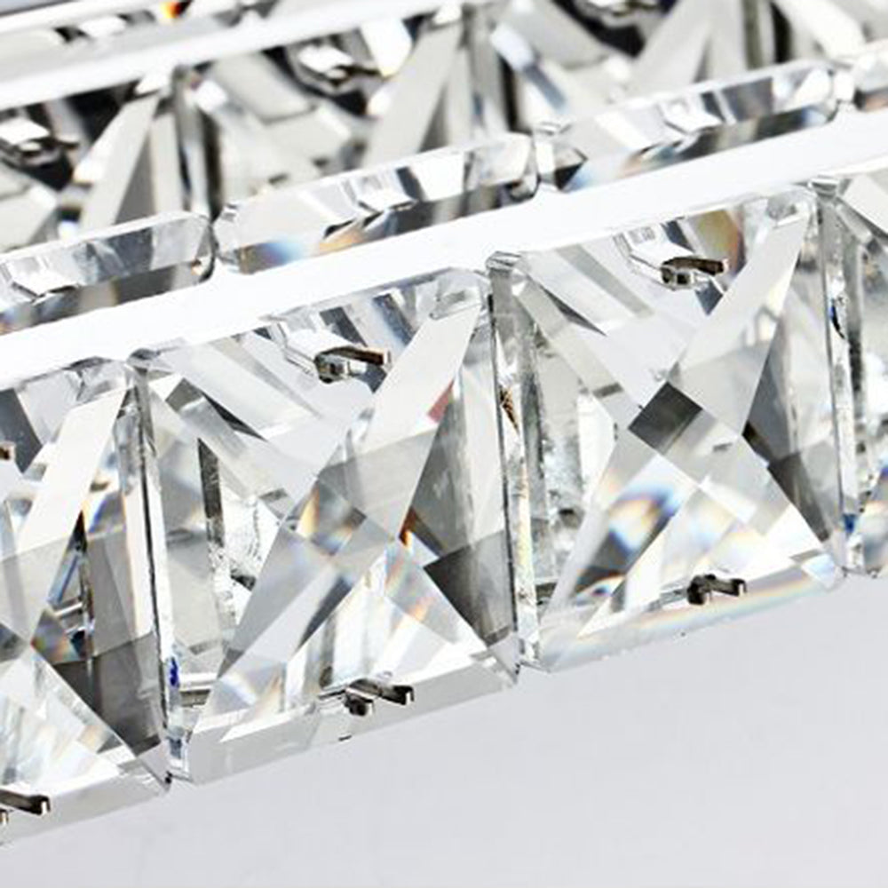 Kristy Rechthoekig LED Wandlamp Kristal Metaal Badkamer Slaapkamer