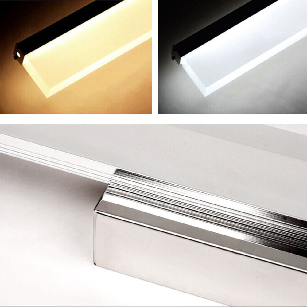 Leigh Basis Rechthoekig Wandlamp Zilver Metaal/Acryl Bad/Slaapkamer