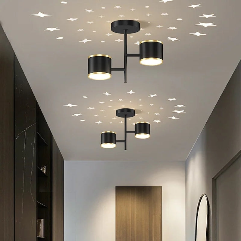 Madina Vintage Ronde LED Hanglampen Gouden Zwart Metaal Slaapkamer