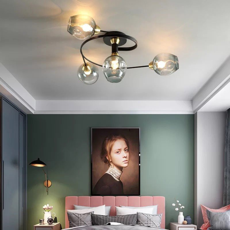 Valentina Moderne Mooi LED  Plafondlampen Stijlvol Zwart Metaal/Glas Slaapkamer