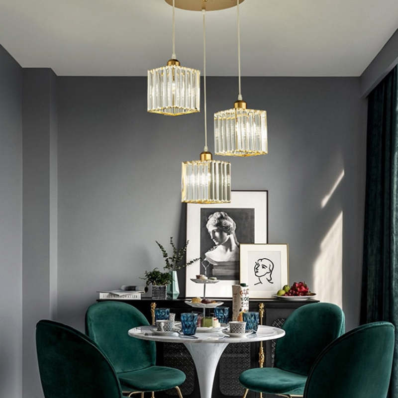 Herbert Moderne Cluster Cilinder Hanglampen Zwart Goud Glas Eetkamer