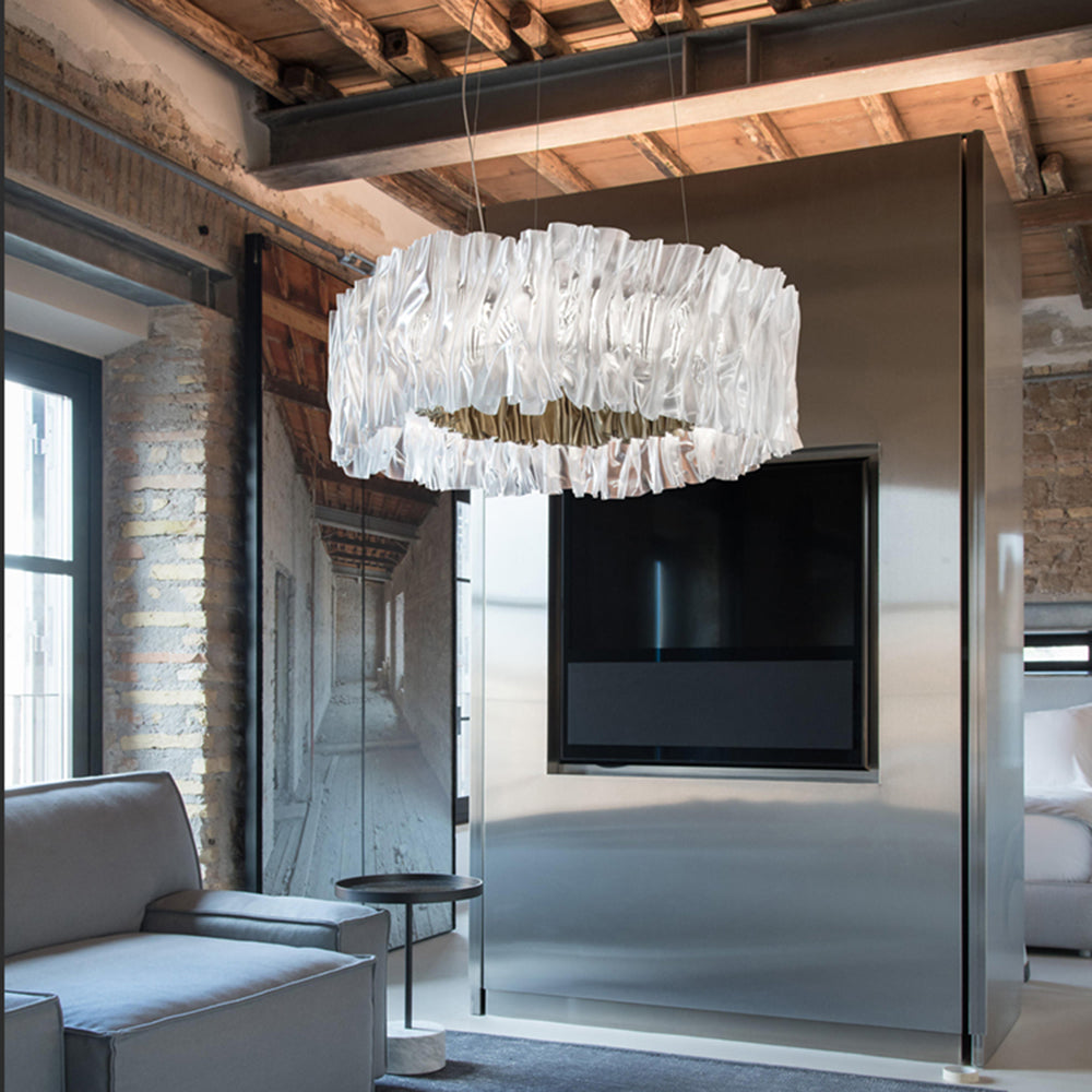 Kristy Moderne Cirkel Hanglamp Wit Goud Chroom Metaal Slaapkamer Woonkamer