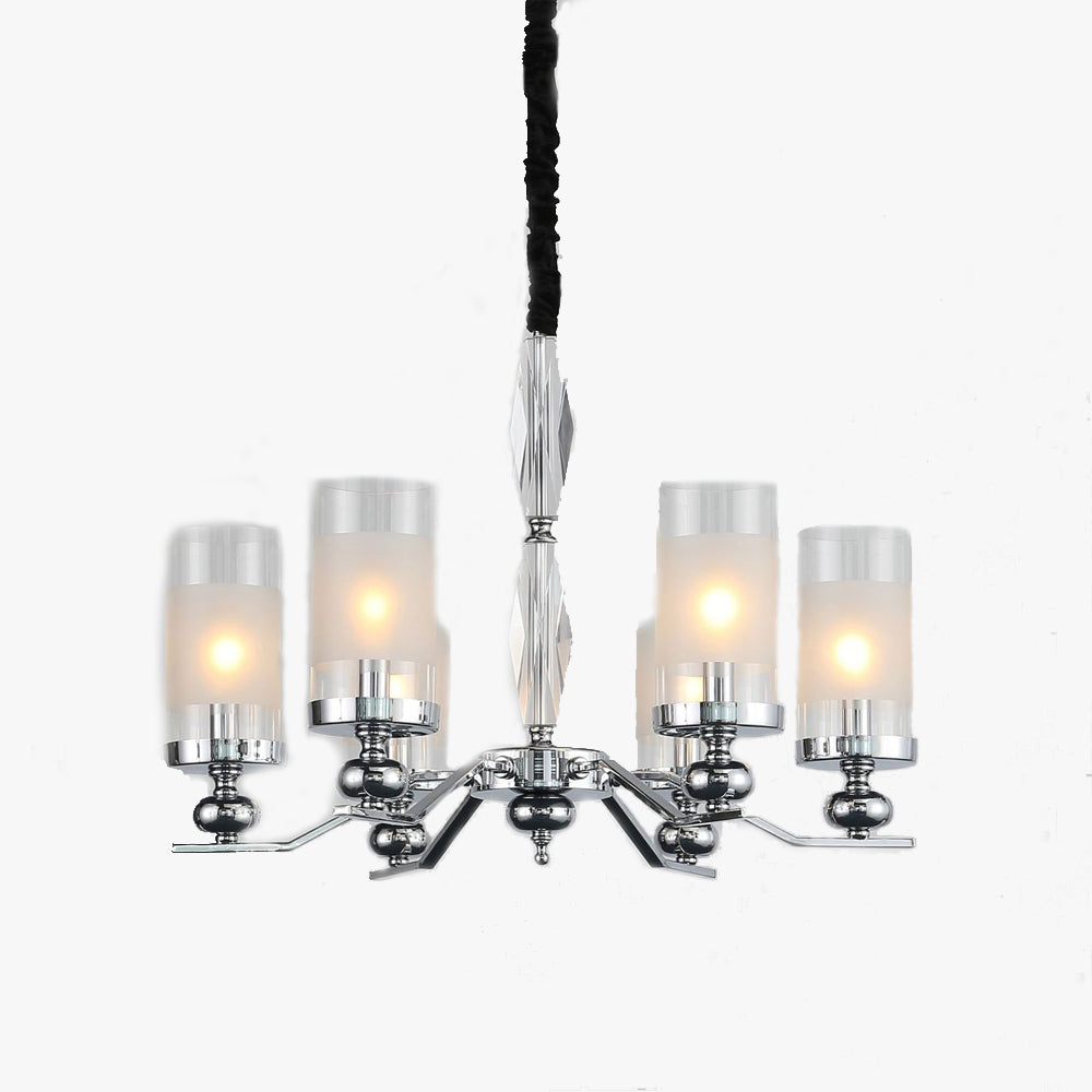 Valerio Retro Design Hanglamp/wandlamp Zilveren Metaal/Glazen Woonkamer