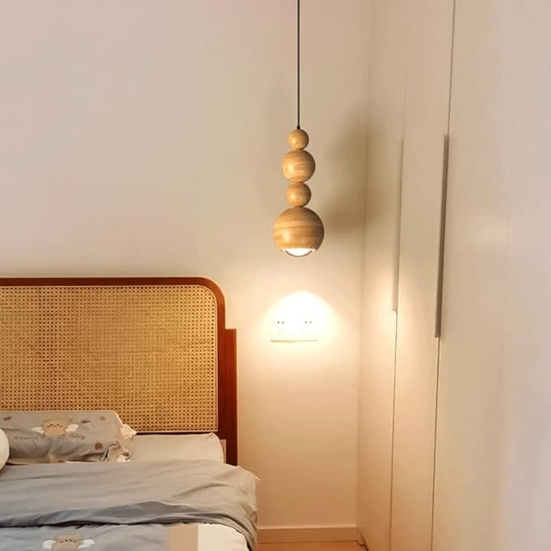 Muto Industrie LED Hanglampen Wit Metaal Hout Slaapkamer Eetkamer