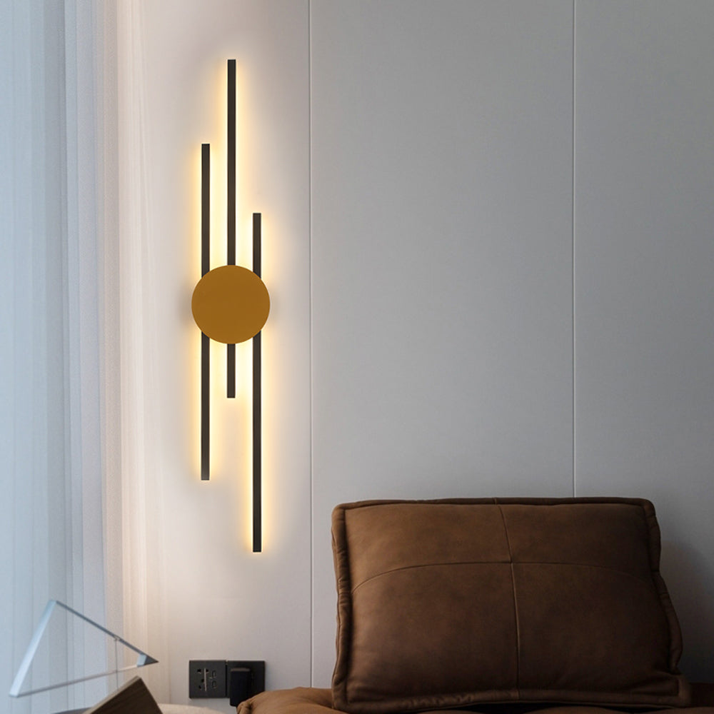 Elias Moderne Industriel LED Wandlamp Zwart Goud Metaal Acryl Slaapkamer
