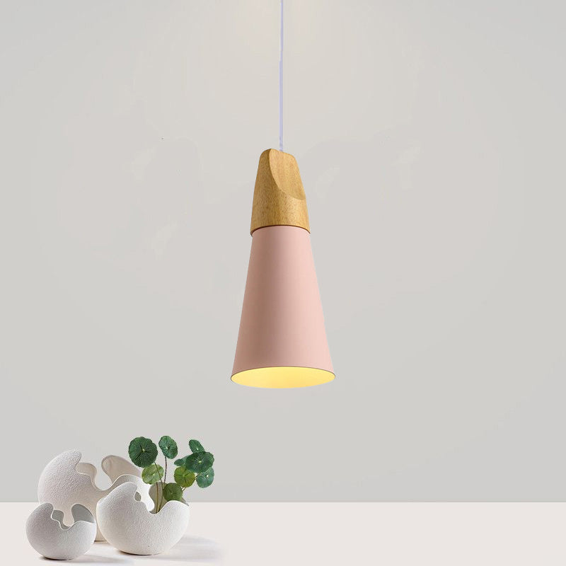 Morandi Moderne LED Hanglampen Geel Grijs Groen Metaal Hout Woonkamer