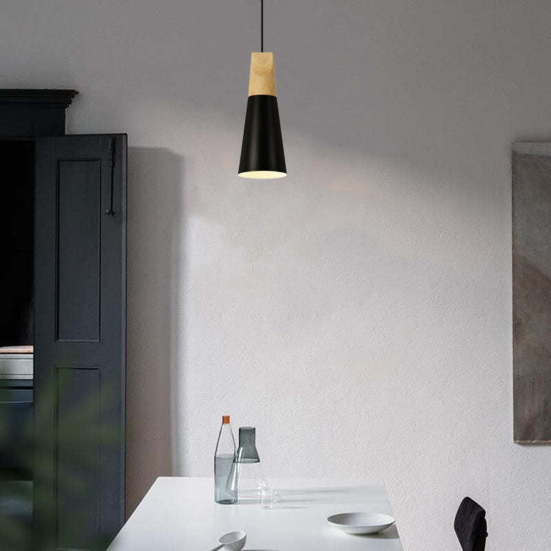Morandi Moderne LED Hanglampen Geel Grijs Groen Metaal Hout Woonkamer