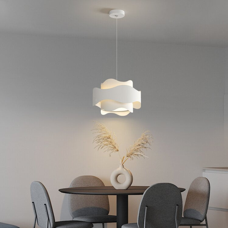 Carina Art Deco Bloemvorm Metalen Hanglamp, Wit, Woonk/Eetk/ Slaapkamer