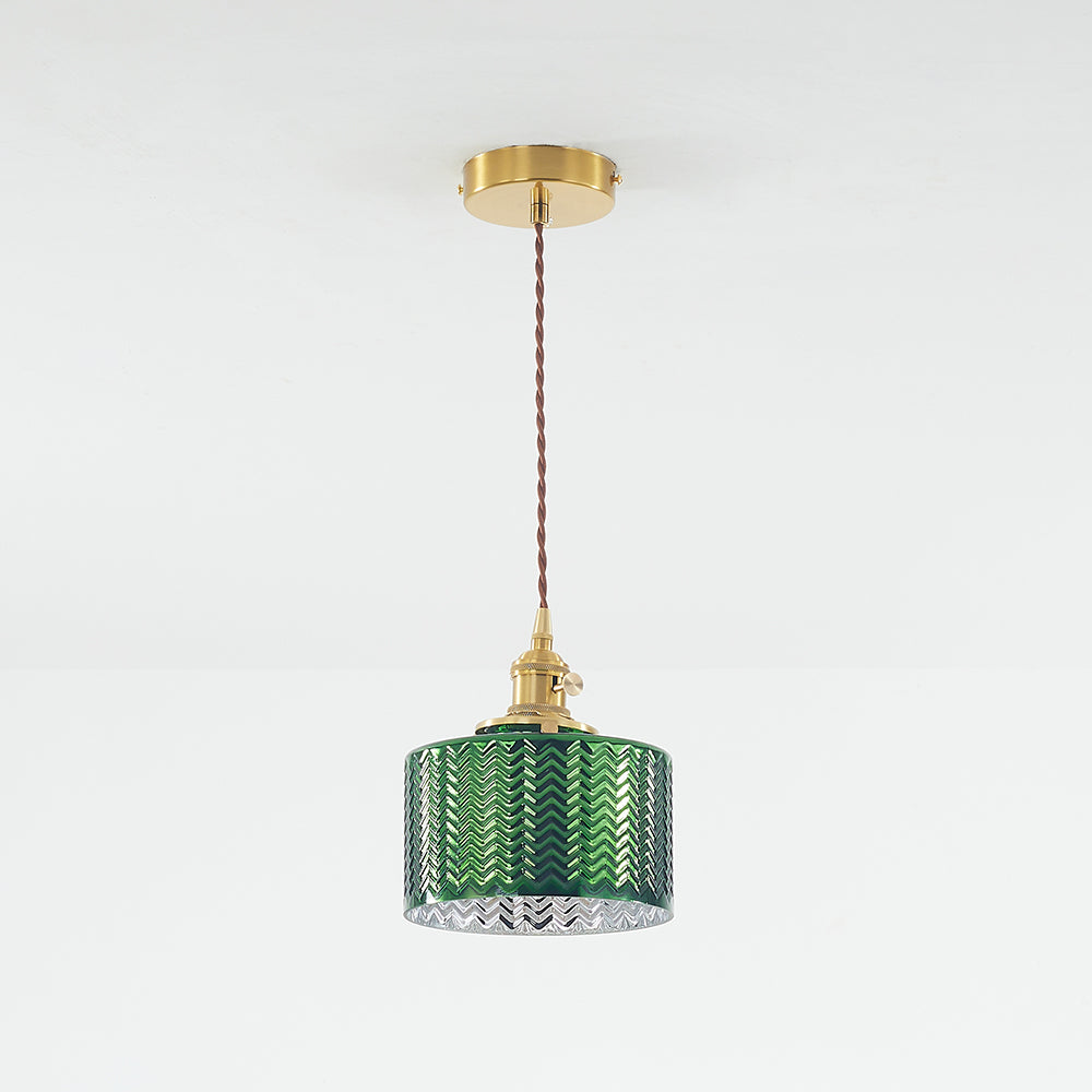 Hailie Moderne Cilinder/Geometrisch LED Plafondlamp Metaal/Glas Donkergroen Slaap/Woon/Eetkamer