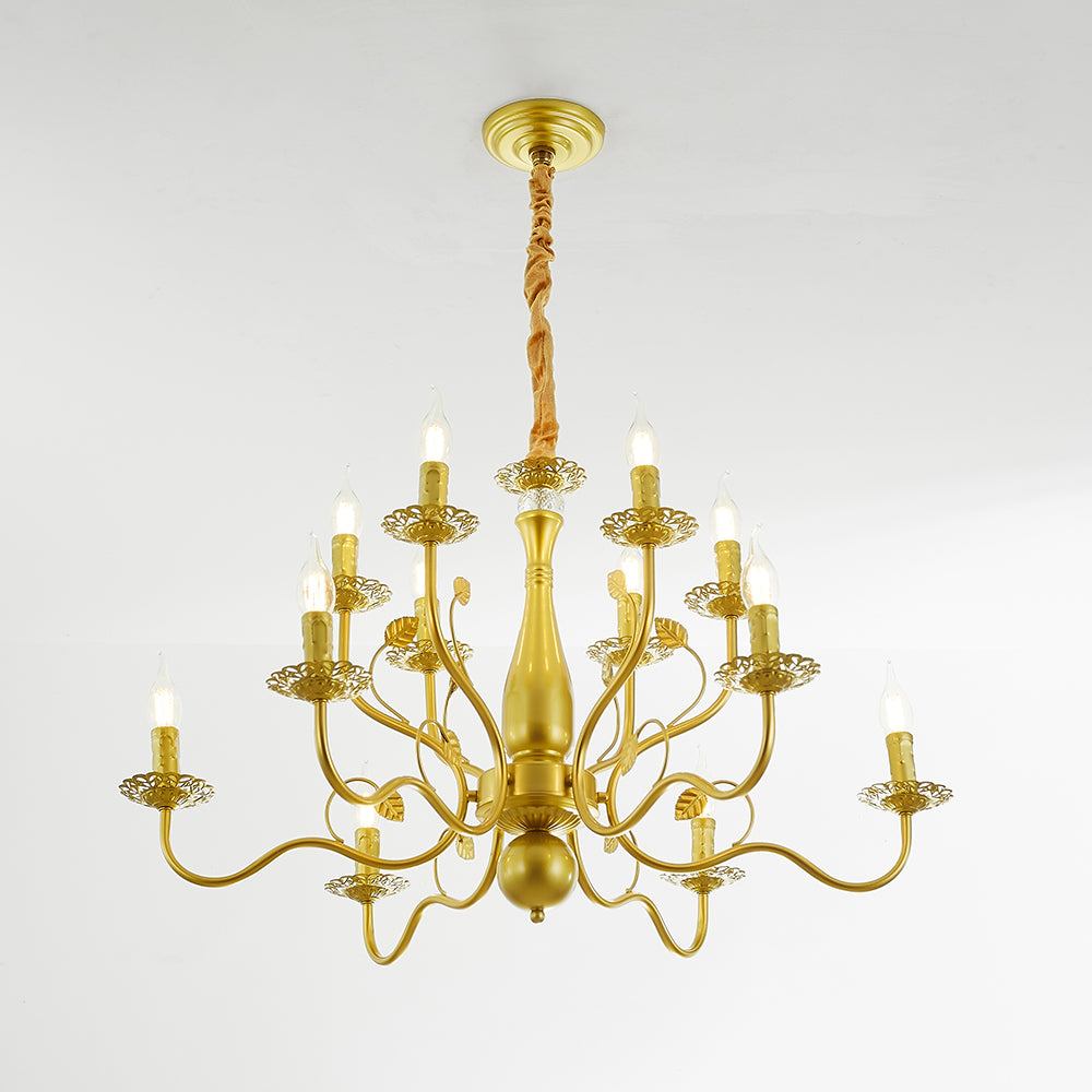 Marilyn Vintage Design LED Kroonluchter Metaal Zwart/Goud Woonkame
