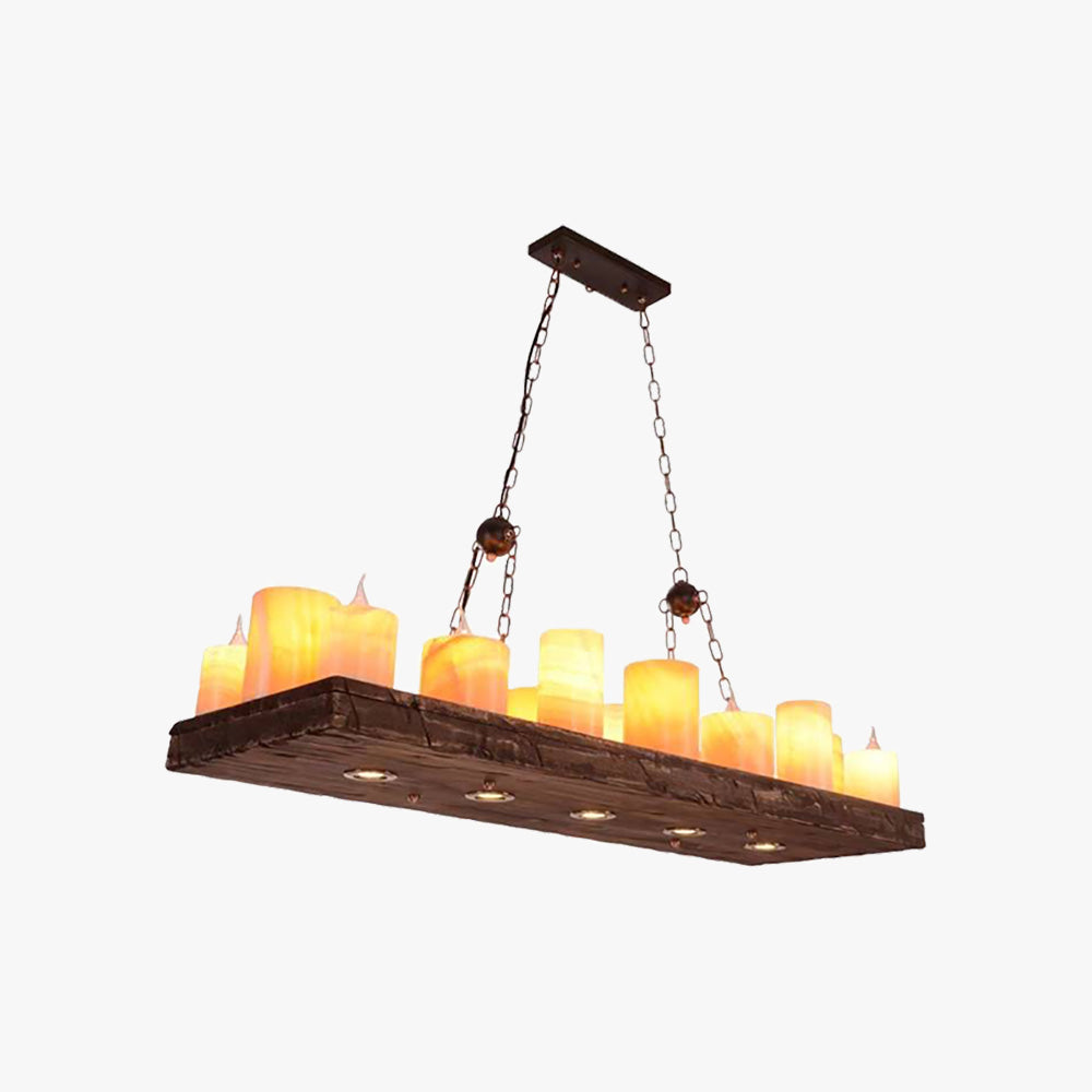 Brio Retro Hanglamp Boerderij Kroonluchter Metaal/Glas/Hout Slaapkamer/Woonkamer