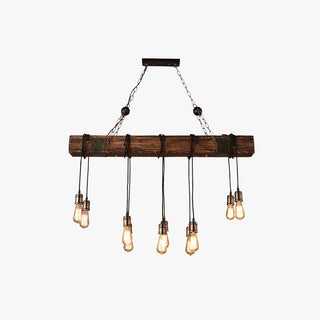 Alessio Lineaire Retro LED Hanglamp Bruin Eettafel Woonkamer Hout/Glas