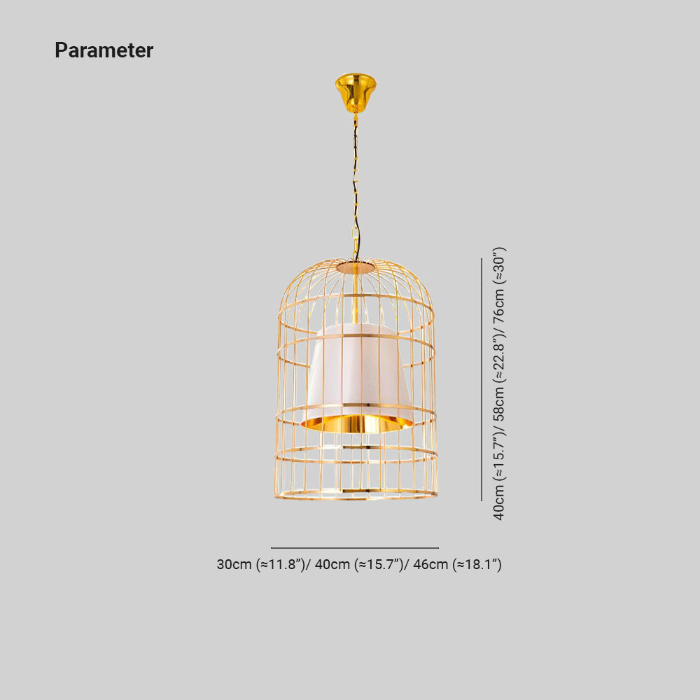Valerio Vintage Bird Cage Metal Pendant Light