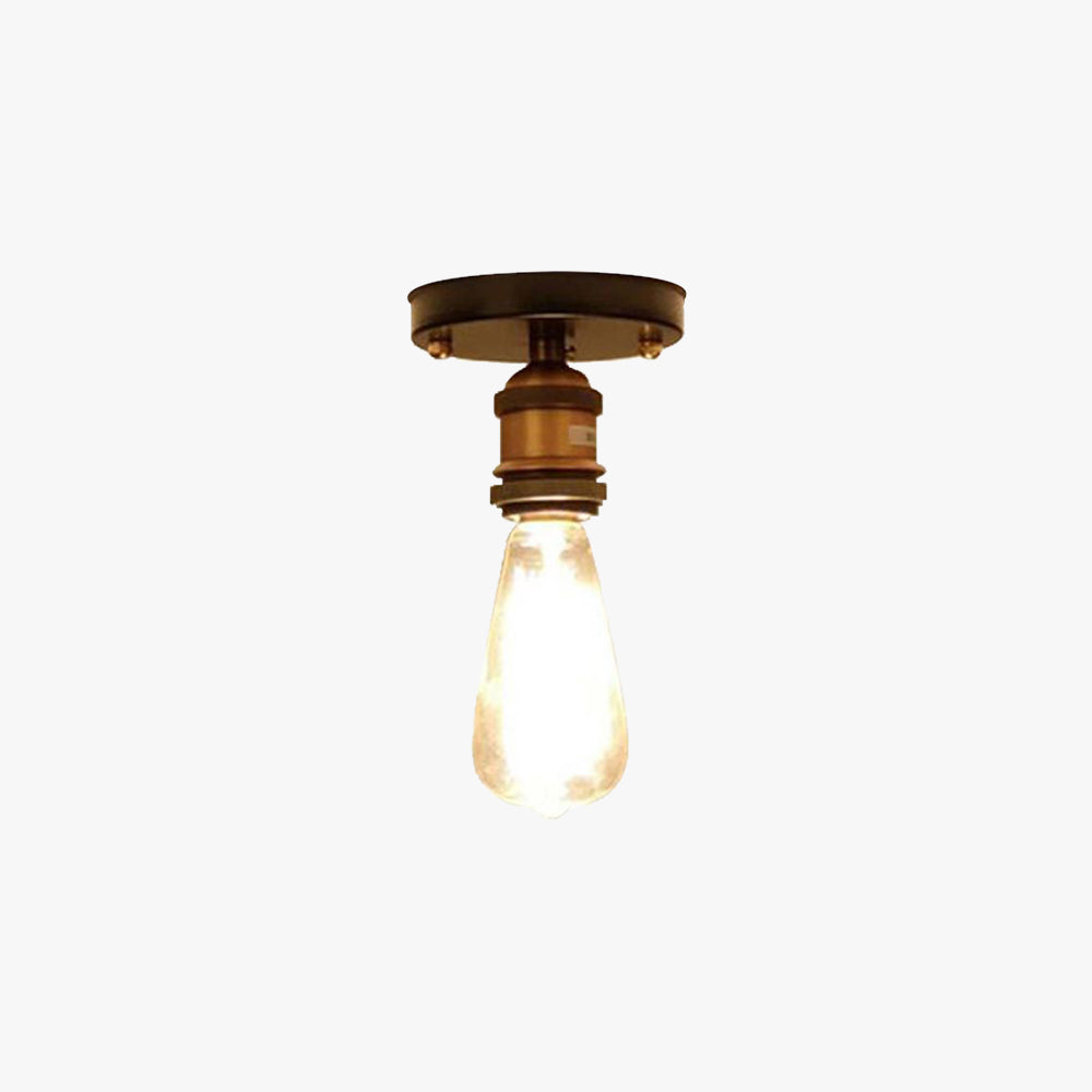 Valerio Retro Industrial Flush Mount Ceiling Light, Metal