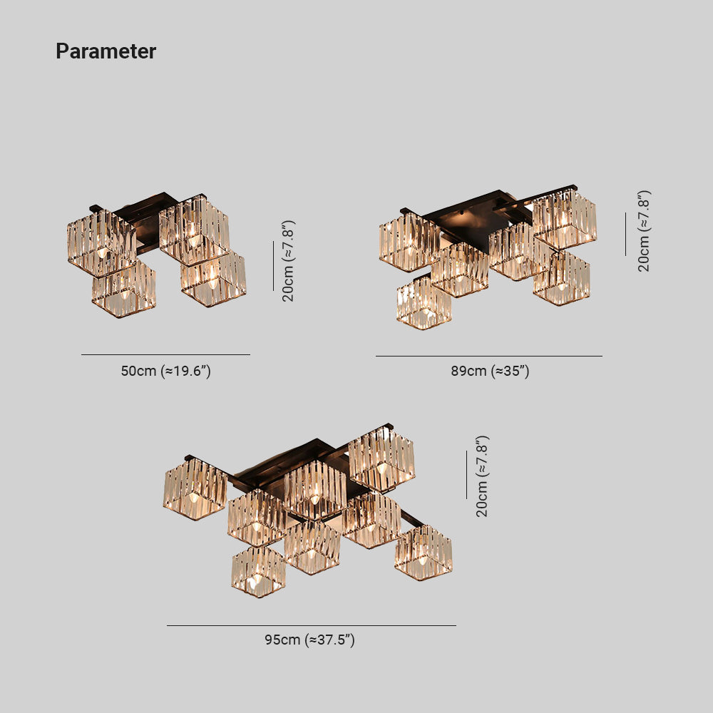 Kristy Moderne LED Plafondlamp Zwart Goud Glas Metaal Slaapkamer Woonkamer