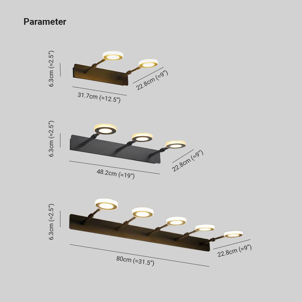 Leigh Moderne Ronde LED Wandlamp Metaal/Acryl Zwart Slaap/Woon/Badkamer