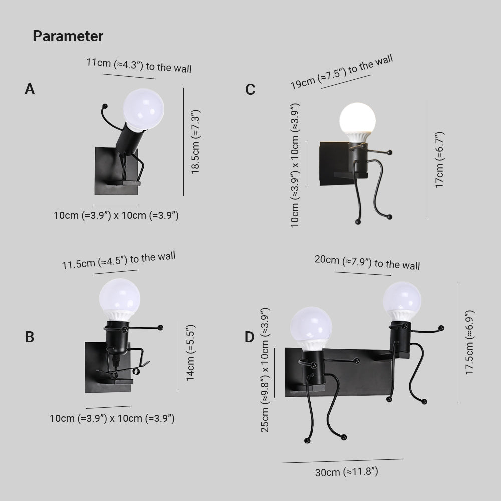 Luxo Retro Design LED Wandlamp Metaal Woonkamer/Slaapkamer