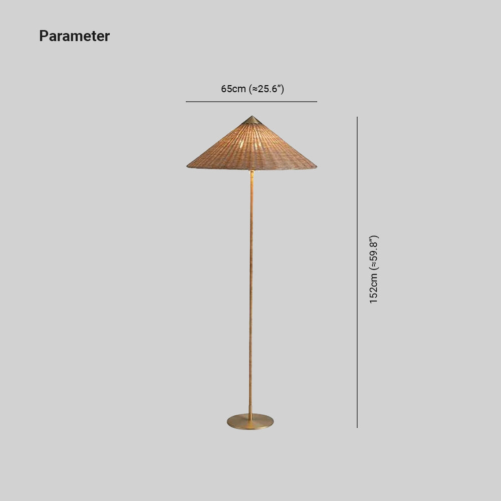 Muto Moderne Design LED Metalen Rotan Vloerlamp Metaal/Stof Slaapkamer
