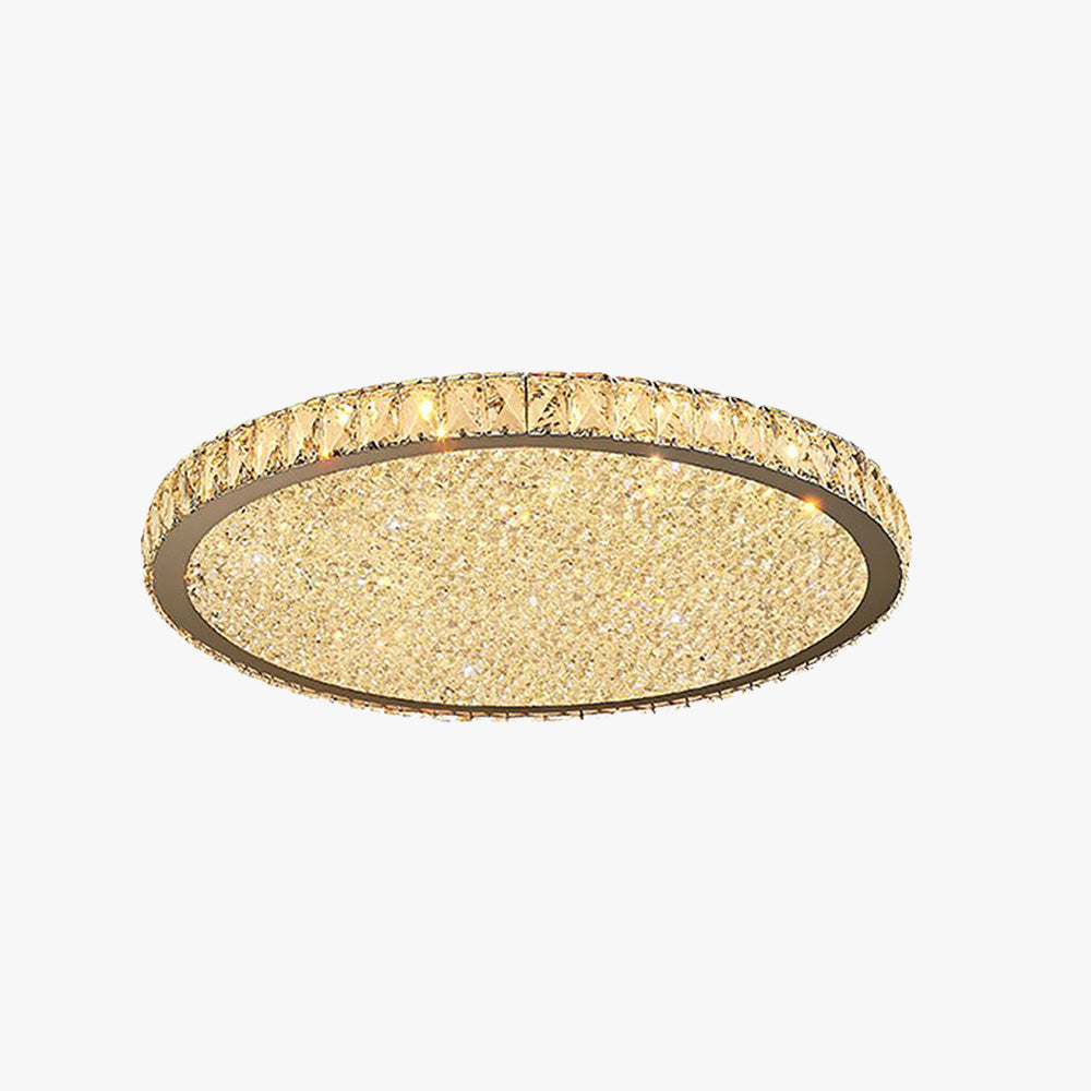 Kristy Luxe Rond Plafondlamp Amber Transparant Metaal Crystal Slaapkamer