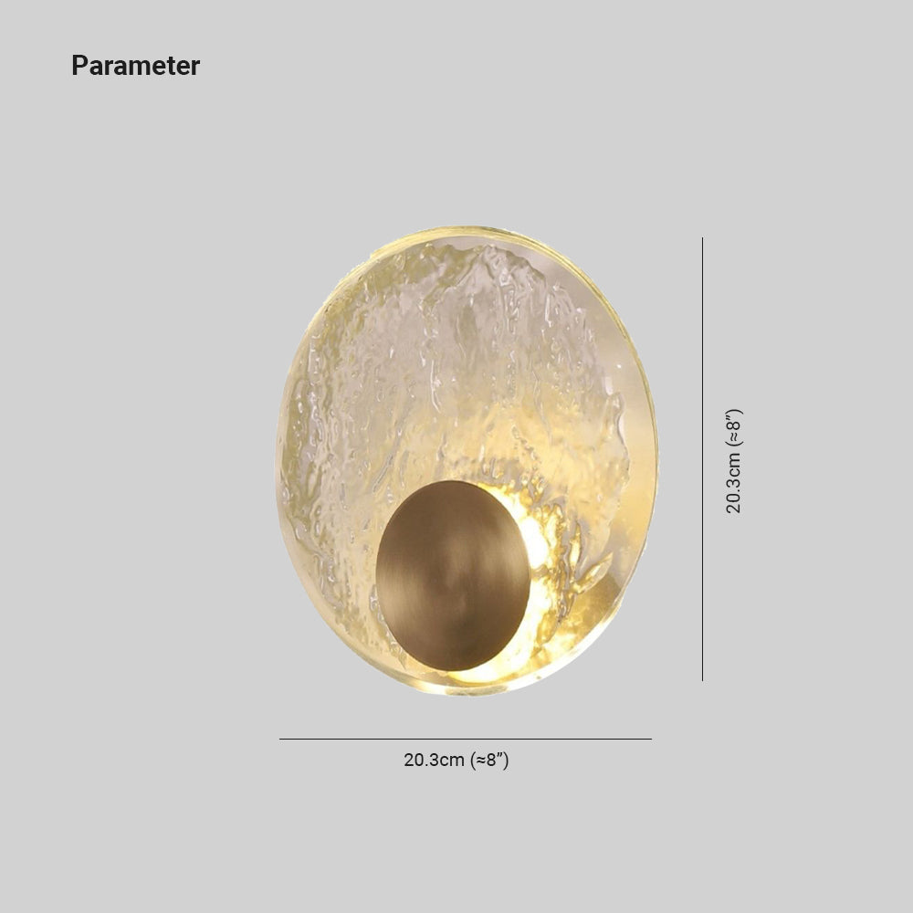 Kristy Design Ronde LED Wandlamp Metaal/Crystal Goud/Transparant Slaap/Woon/Badkamer