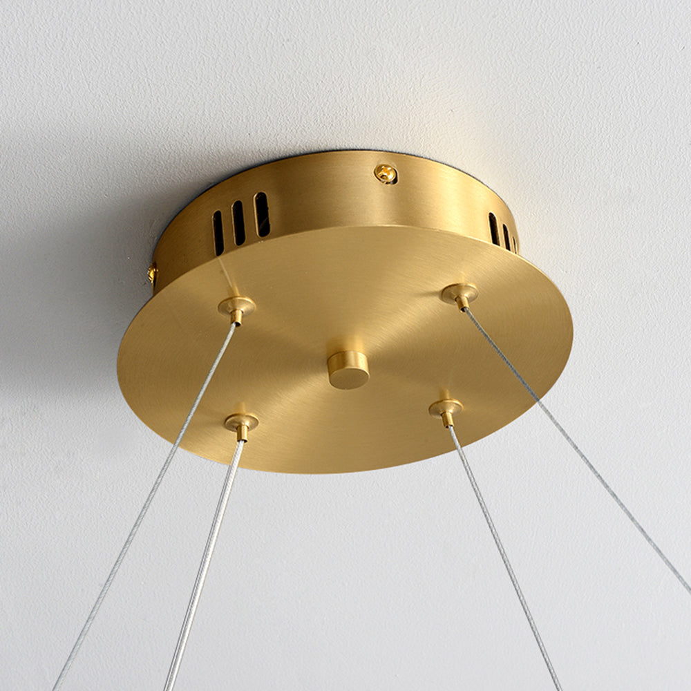 Hailie Design Ronde LED Hanglamp Metaal/Acryl Goud/Transparant Woon/Eetkamer