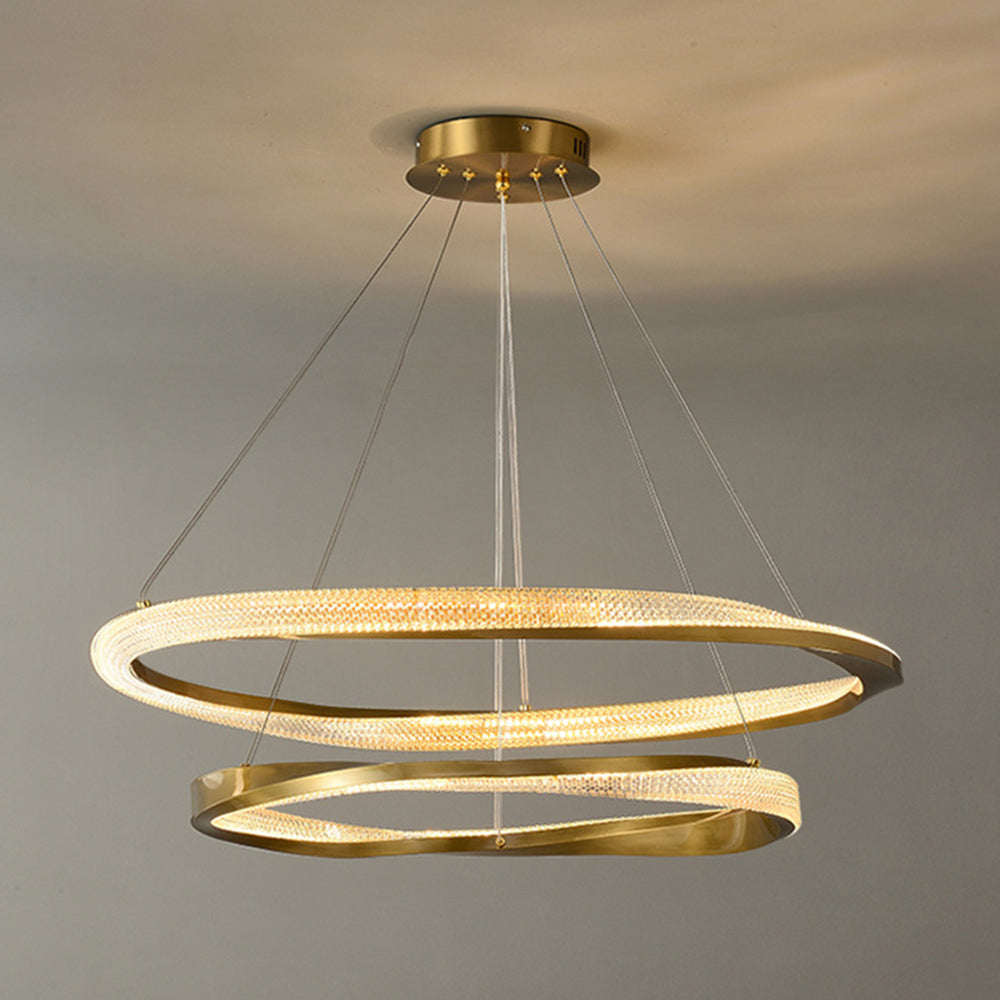 Alonza Minimalist  Ring Spiral Shape Metal Pendant Light,Gold